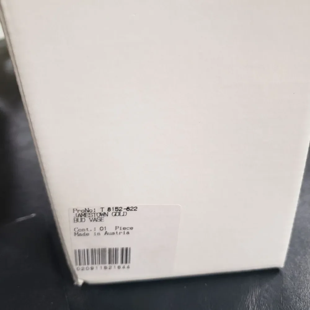 NIB Mikasa Jamestown Gold Bud Vase